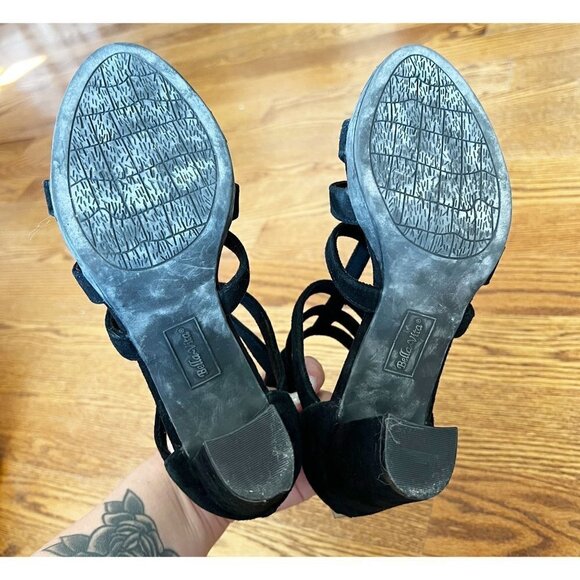 BELLA Vita Womens Y2EB Suede Open Toe Casual Heeled Sandals Black sz(6.5) - Picture 9 of 9